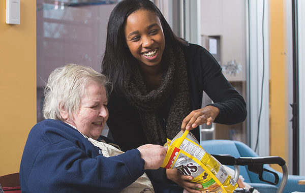 volunteer baking cookies